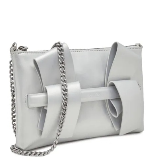 PINKO Aika Bow Flat Leather Crossbody Bag NWT - Picture 6 of 12